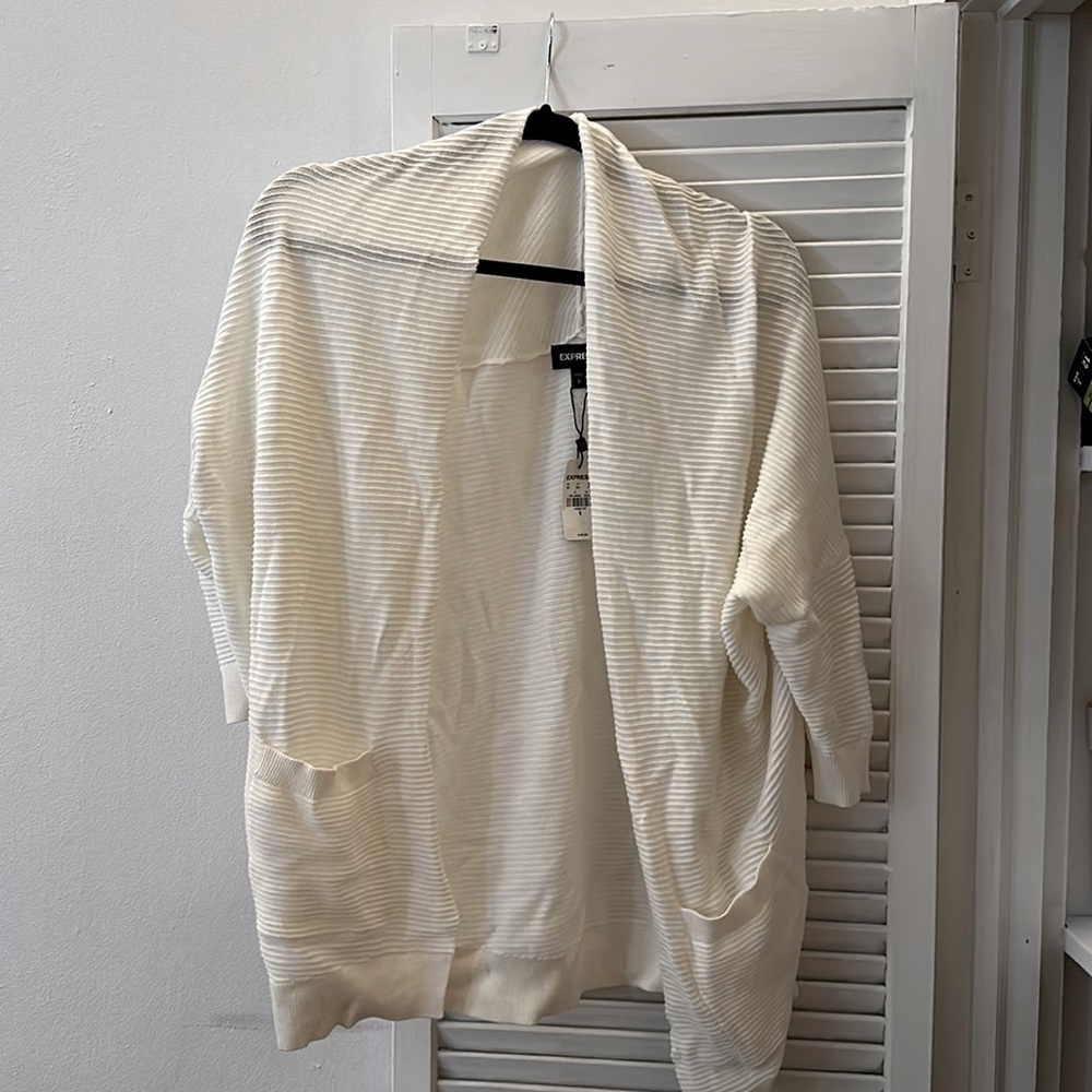 Express white slouchy cardigan